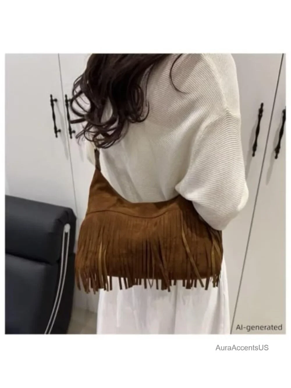 Women Fringe Hobo Bag Western Suede Shoulder Bag Crossbody Purse